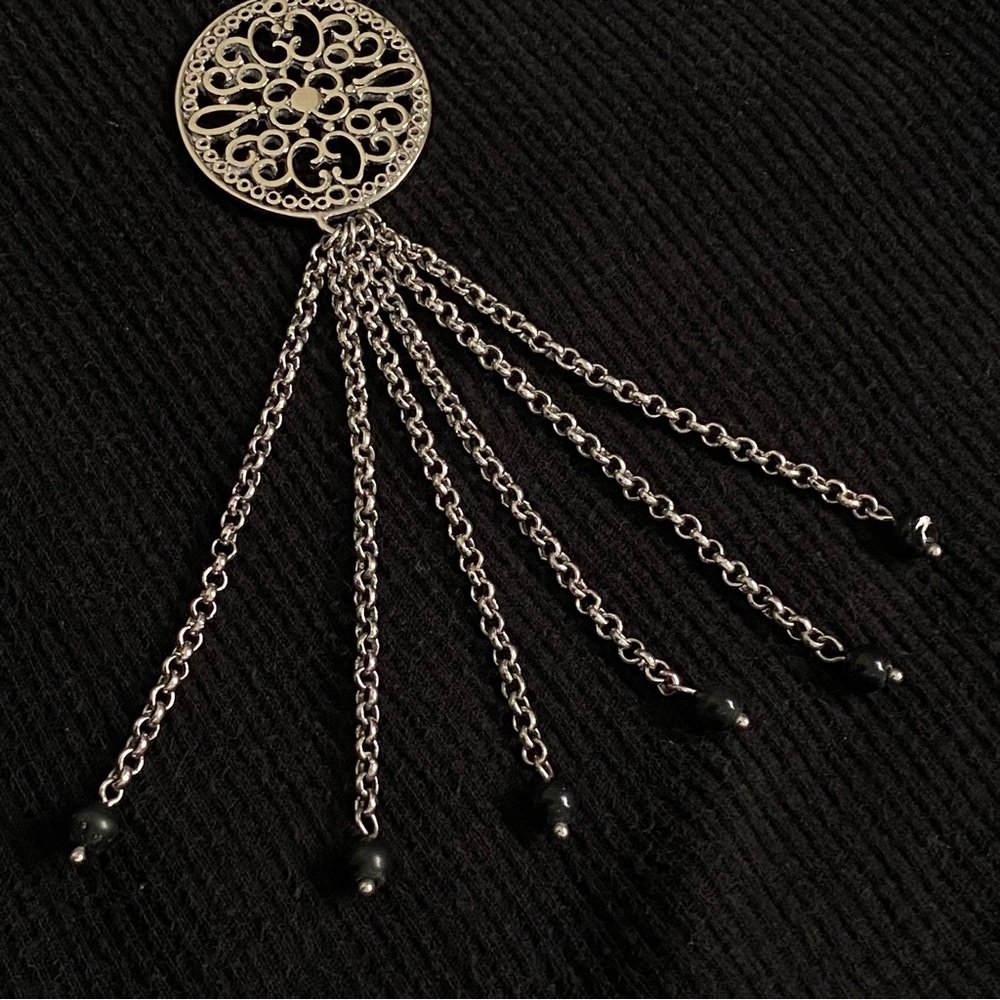 Lia Sophia Silvertone Keychain Clip-On Hang Tag Accessory Chain Tassel - Picture 4 of 4